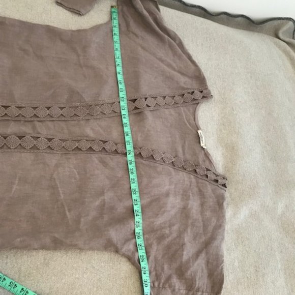 Taupe Linen Jacket Made in Italy ~ size L to XL - Picture 7 of 11